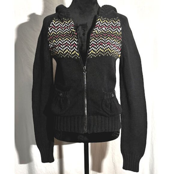 Arizona Black Sweater with Heart Elbow Patches, Large - Picture 7 of 7